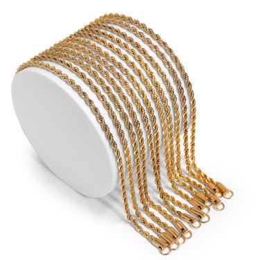 18K GOLD PVD ROPE CHAIN NECKLACE 18" - Image 3