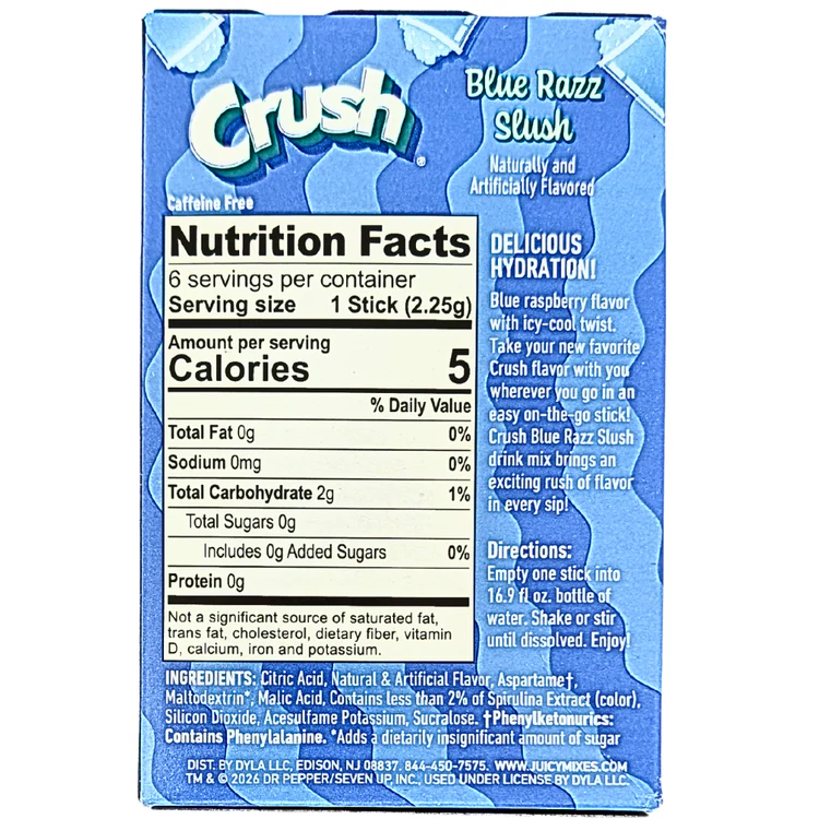 CRUSH BLUE RAZZ SLUSH POWDER DRINK - Image 3