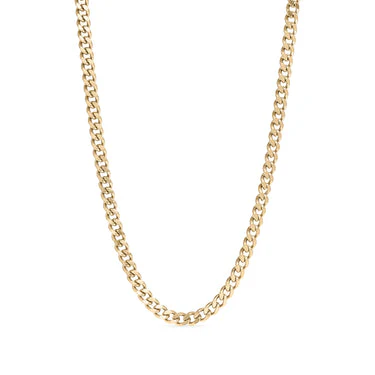 DIAMOND CUT CURB CHAIN NECKLACE 18" - Image 4