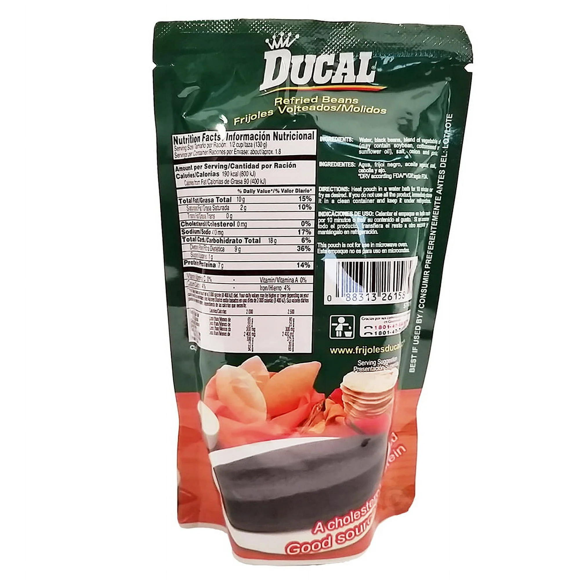 DUCAL REFRIED BLACK BEANS (8oz) - Image 2