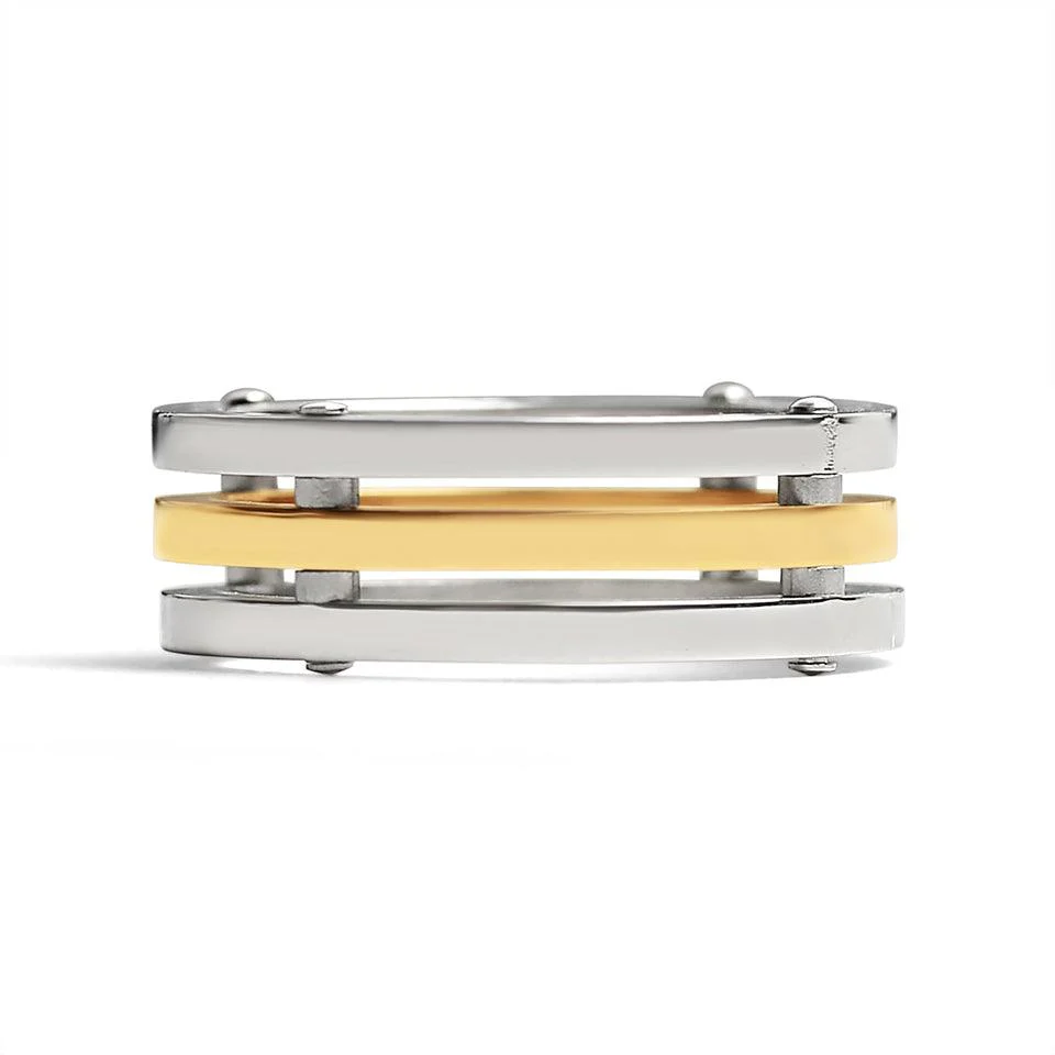 GOLD PVD COATED SPACED RING - Image 2