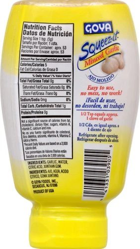 GOYA MINCED GARLIC - SQUEEZE IT - Image 2