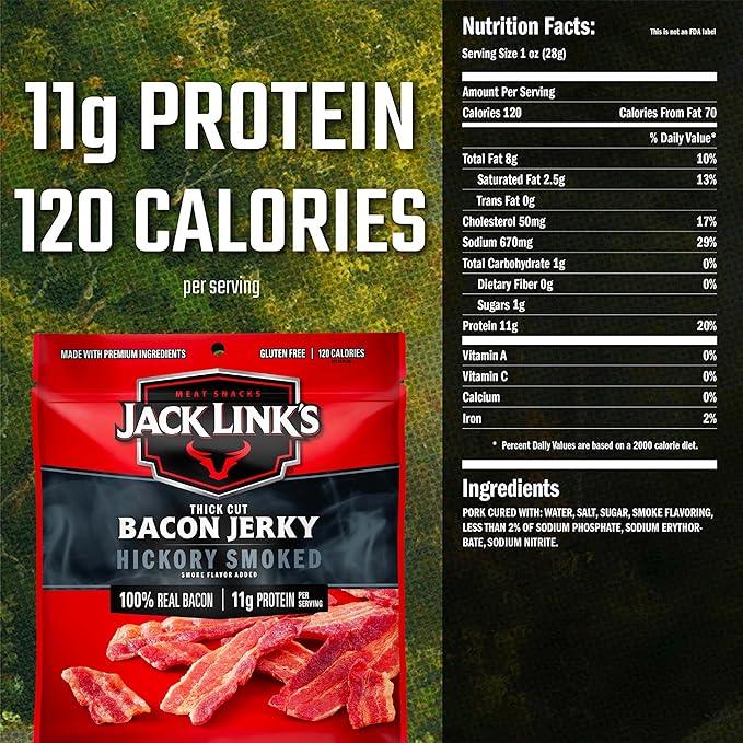 JACK LINK'S THICK CUT BACON JERKY HICKORY SMOKED - Image 3