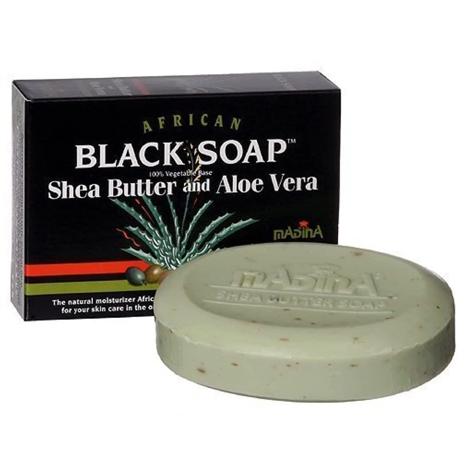 MADINA AFRICAN BLACK SOAP W SHEA BUTTER & ALOE VERA