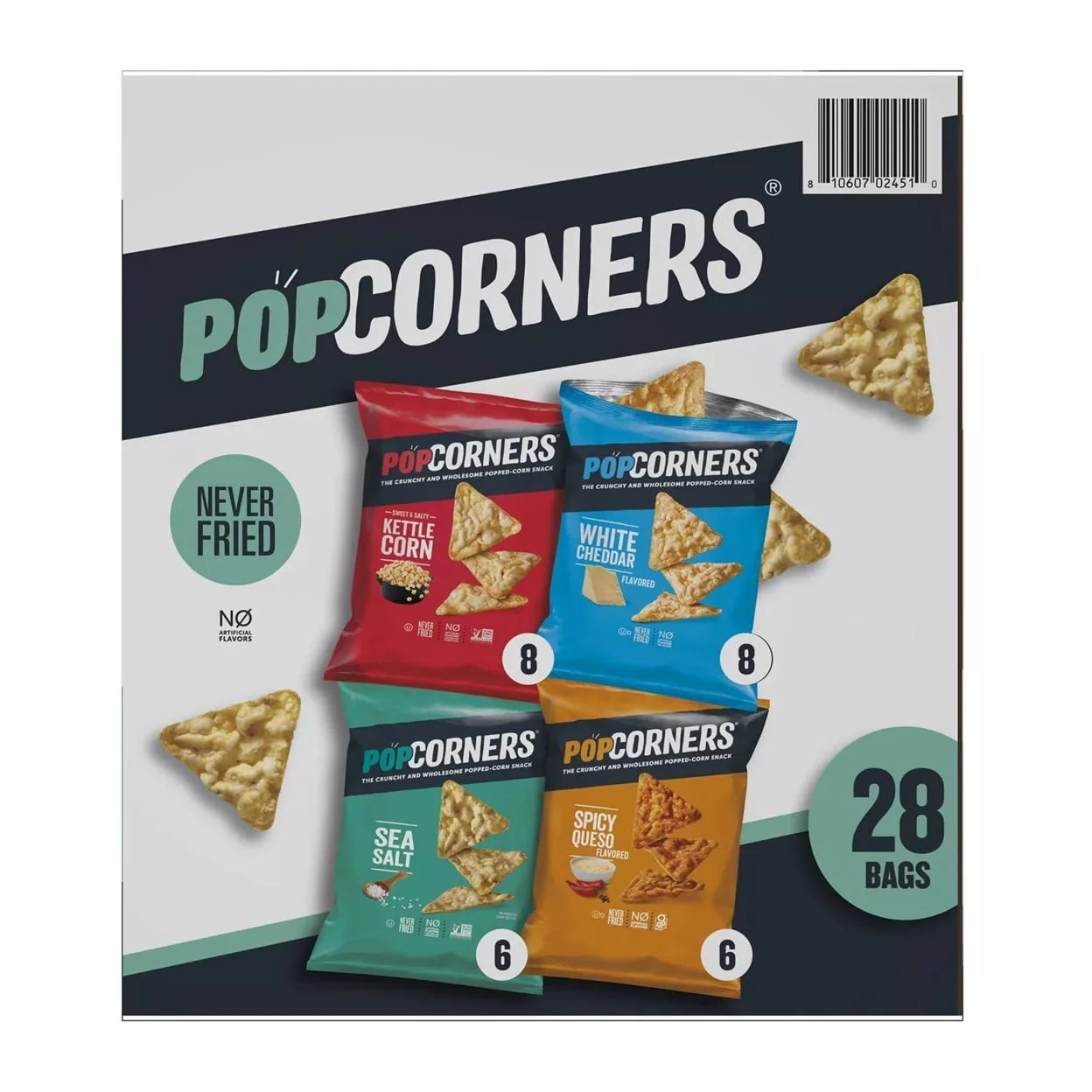 POPCORNERS 5 FLAVOR VARIETY PACK POPPED CORN CHIPS 28PACK - Image 2