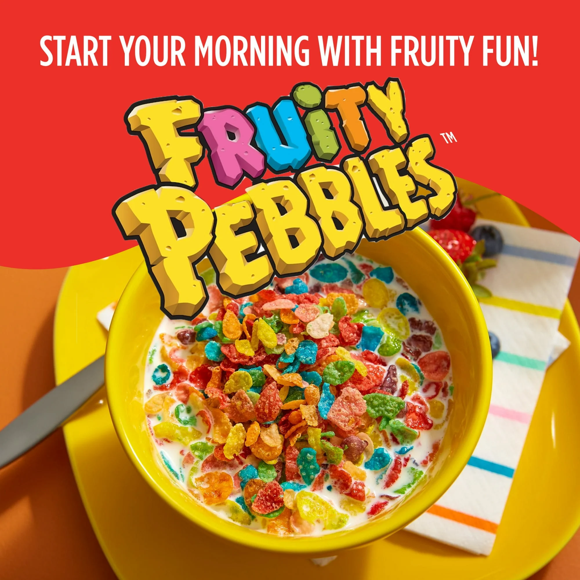 POST FRUITY PEBBLES CRISPY RICE CEREAL 2 PACK - Image 4